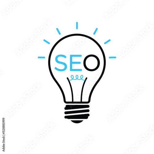 Seo idea light bulb icon graphic design