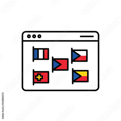 Website displaying international flags online