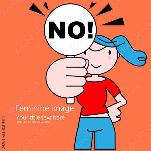 反対の意思表示をする女性