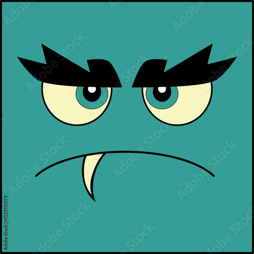 Square Monster Cartoon Illustration