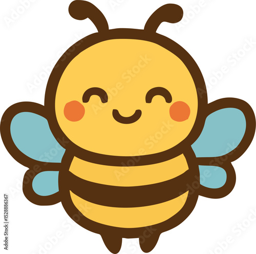 smiling bee mascot vector
