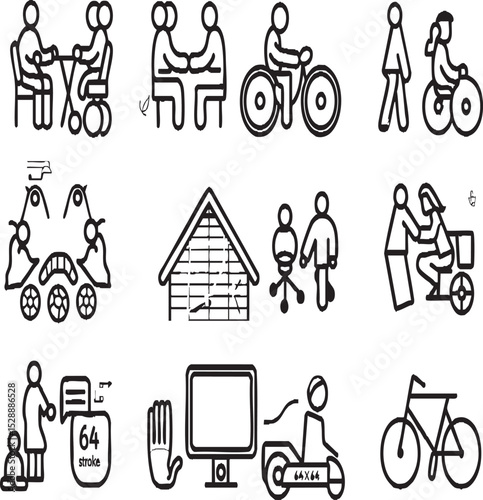  "Elderly Care and Mobility Icons".