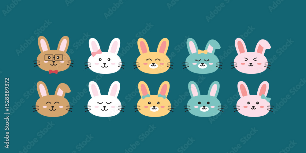 custom made wallpaper toronto digitalCute rabbit character emoticon icon