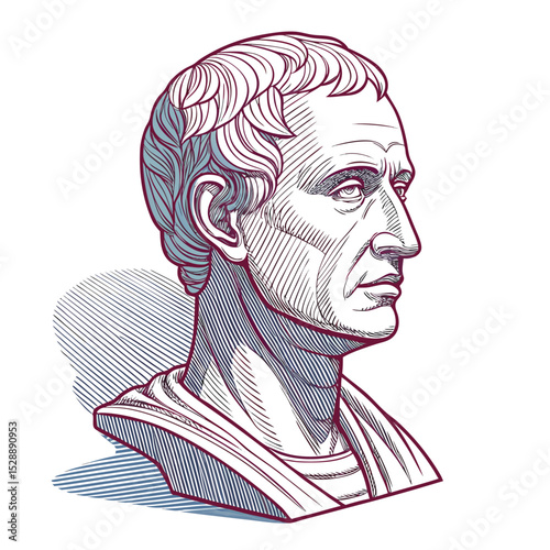 Create a minimalist line drawing of a person's face, one half in shadow, continuous line style, isolated on white background, subtle shading.