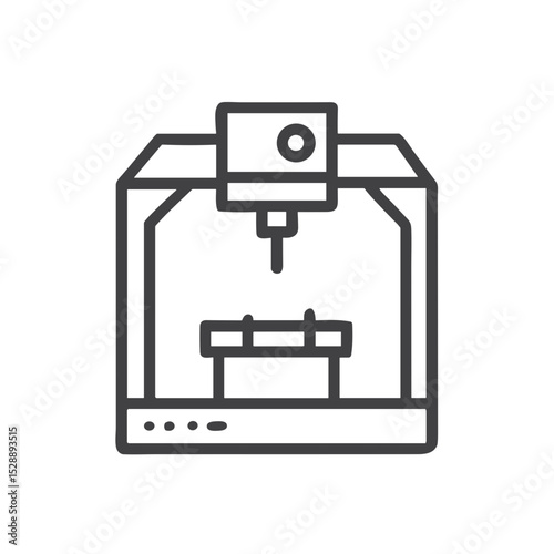 3D Printing Machine Icon for Technology Blogs, Manufacturing Websites, Educational Materials, Technical Presentations, Digital Design Resources, and Industry Reports