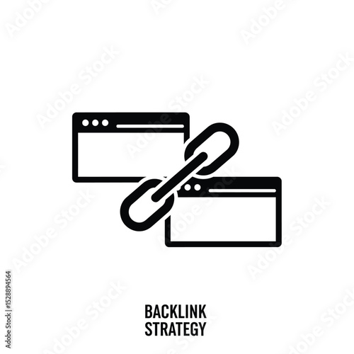 Website backlink strategy icon graphic
