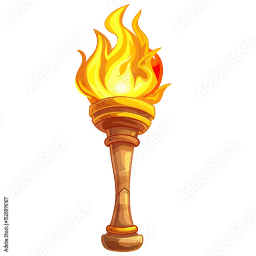 flaming torch with flame