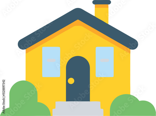 Modern House Icon Suburban Home Architecture Vector