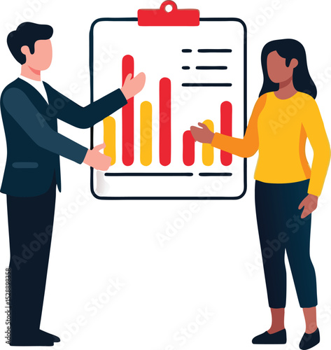 Business People Analyzing a Financial Chart Presentation