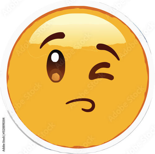 Winking Happy Emoji Face with Playful Expression