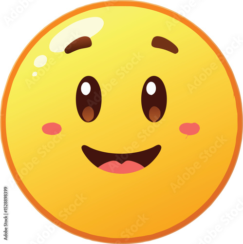 Smiling Emoji Face with Wide Happy Eyes