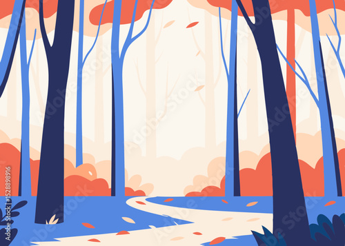 Autumn Forest Path Illustration