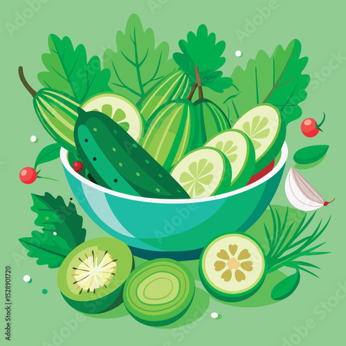Fresh green salad in a bowl.