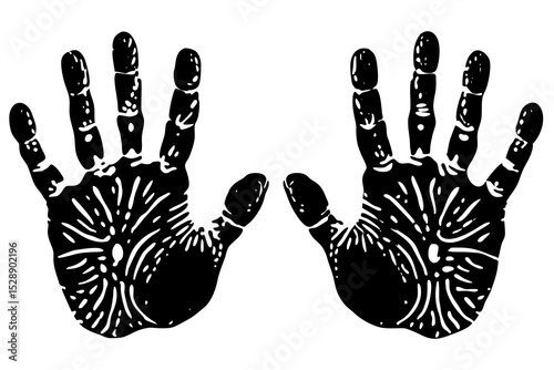 Two Black and White Handprints
