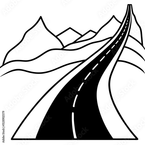 Road Through Mountains Illustration