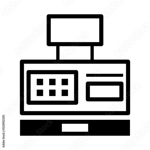 Simple flat icon of cashier machine for retail payment systems