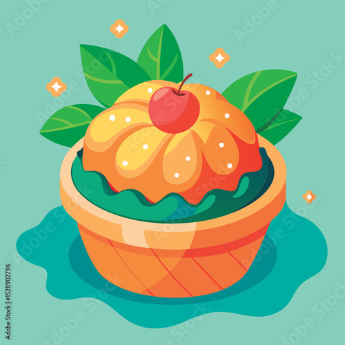 Cute dessert in a basket.