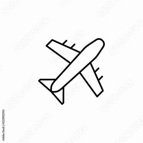 airplane flight icon sign vector