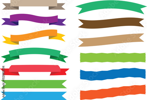 set of colorful ribbons, colorful ribbon banners and ribbons vector illustration isolated on white background.