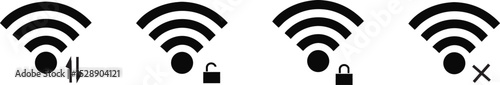 Wifi, wireless and signal connect. Vector isolated icon and signs. Internet connection cocept