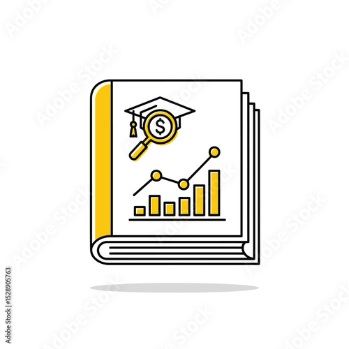 Book icon representing financial education and growth