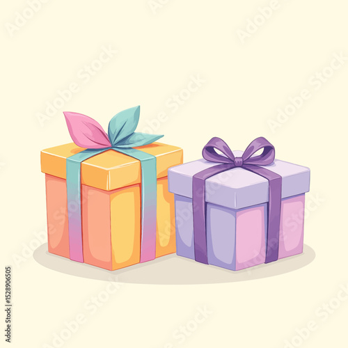Colorful Gift Boxes with Bow Decorations