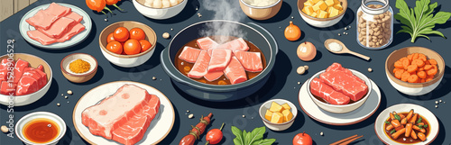 Colorful Kitchen Ingredients for Delicious Meals