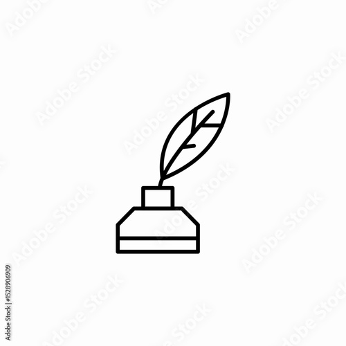 quill ink write icon sign vector