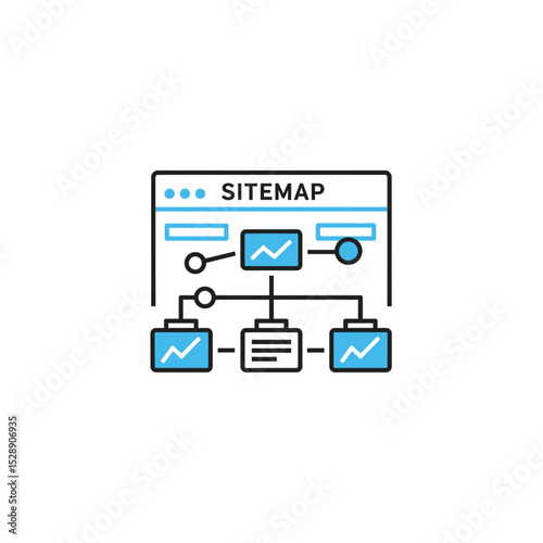 Website sitemap illustration for seo and ux design