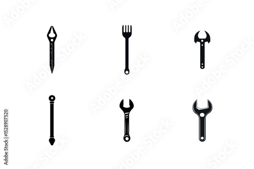 Collection of simple tool and utensil icons