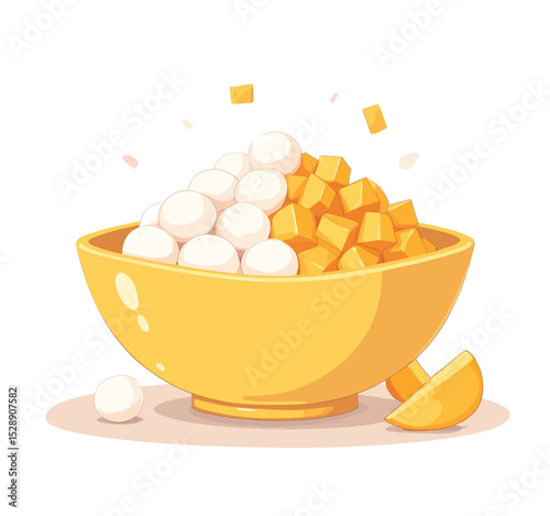 Golden Treasures: Bowl of Oranges and White Gems