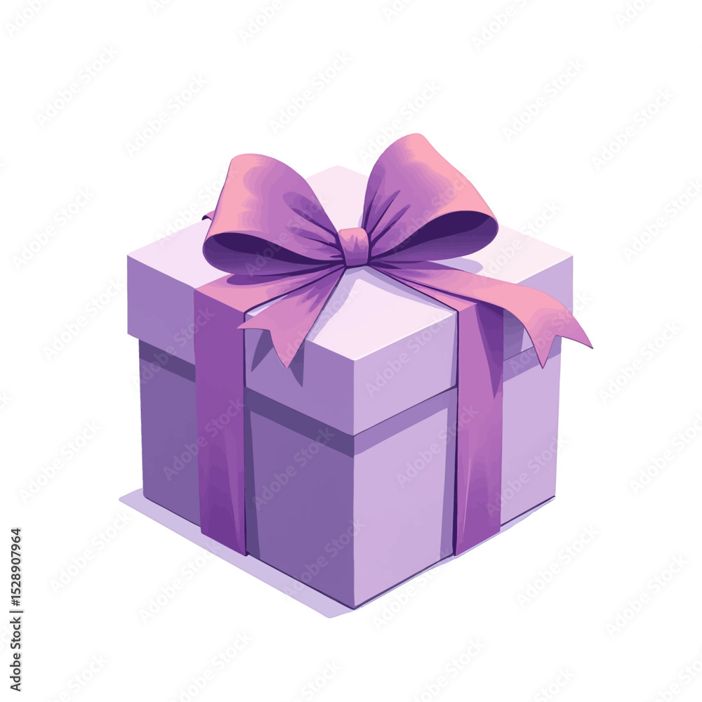 Obraz premium Lavender Gift Box with Elegant Purple Bow