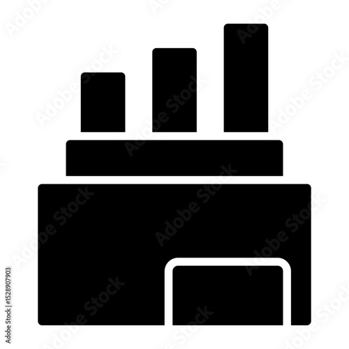 Industrial factories vector icons. Factory icon illustration. Industry power, chemical manufacturing building warehouse nuclear energy plant. 