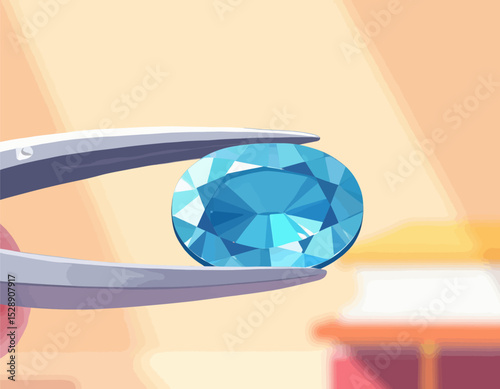 Luminous Blue Diamond in Elegant Setting