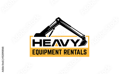 Illustration vector graphic of heavy equipment, excavator construction, logo design template