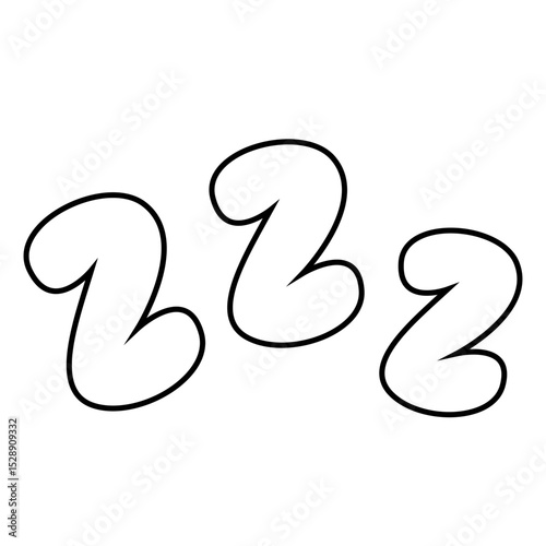 ZZZ hand draw icon vector. Sleep illustration sign. Rest symbol or logo.