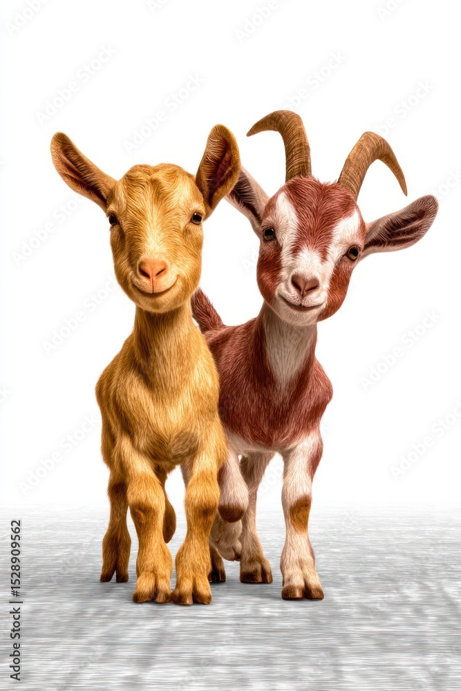 Fototapeta premium Two adorable baby goats