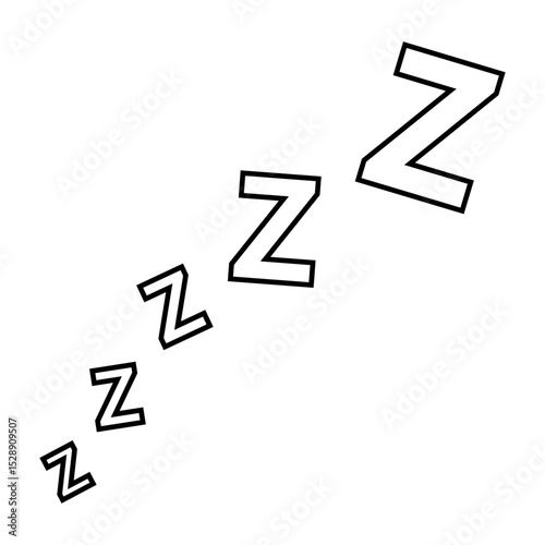 ZZZ hand draw icon vector. Sleep illustration sign. Rest symbol or logo.