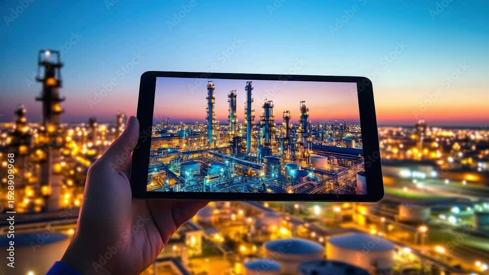 Industrial complex captured on a tablet device