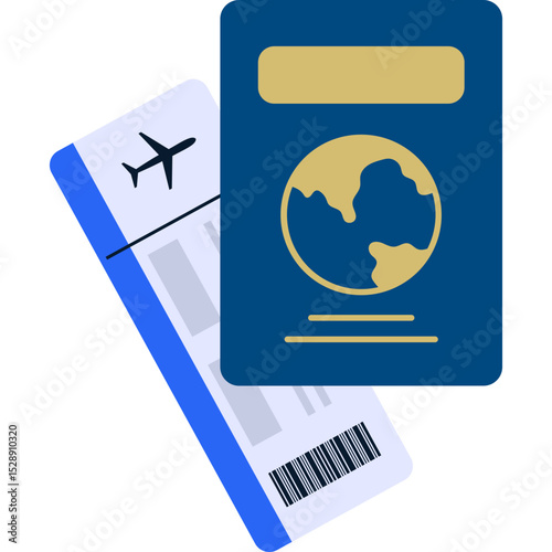 Passport Travel Flat Illustration