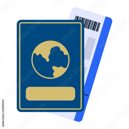 Passport Travel Flat Illustration