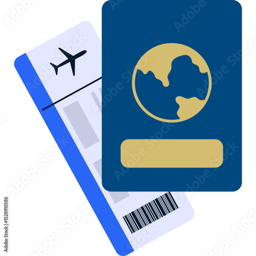 Passport Travel Flat Illustration