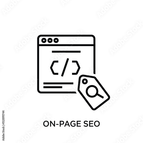 On page seo optimization website icon graphic