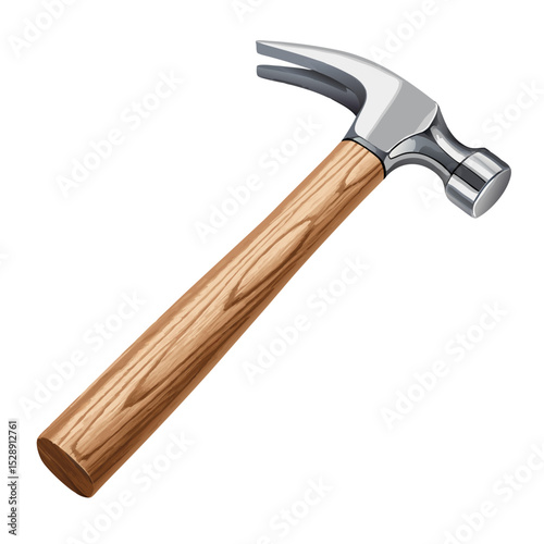 Vector illustration of a carpenter hammer isolated on white background, perfect for transparent background