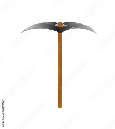 iron pickaxe in cartoon style. vector illustration