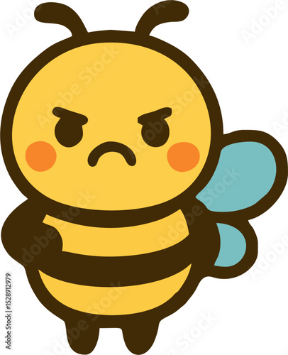 angry bumblebee vector cartoon