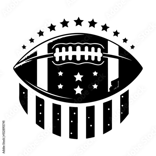 American Football Silhouette Vector Style
