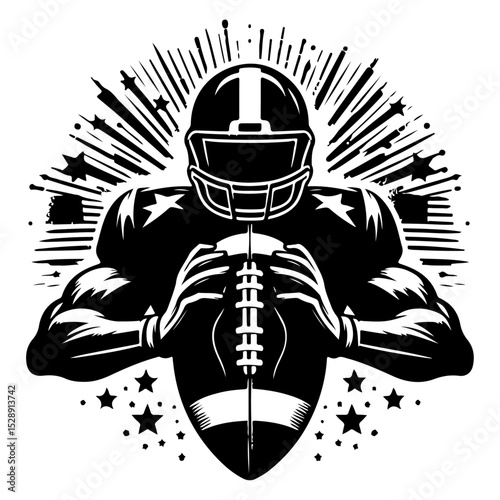 American Football Silhouette Vector Style