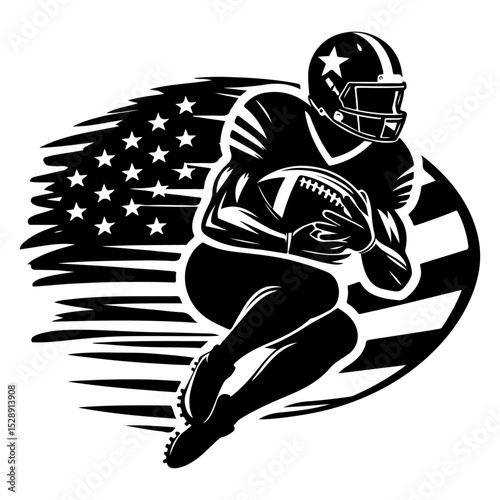 American Football Silhouette Vector Style