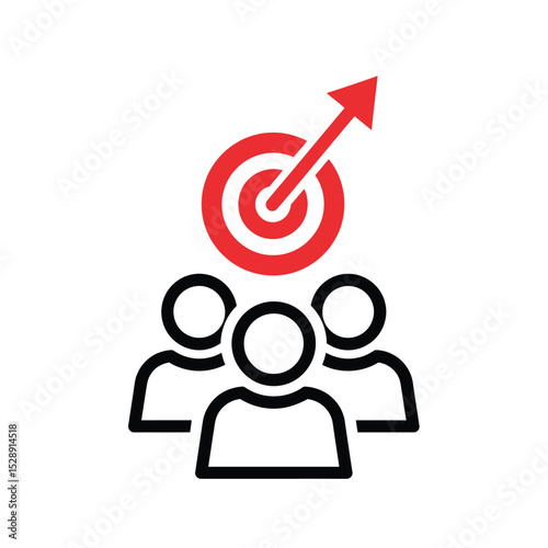 Teamwork achieving goals target arrow success